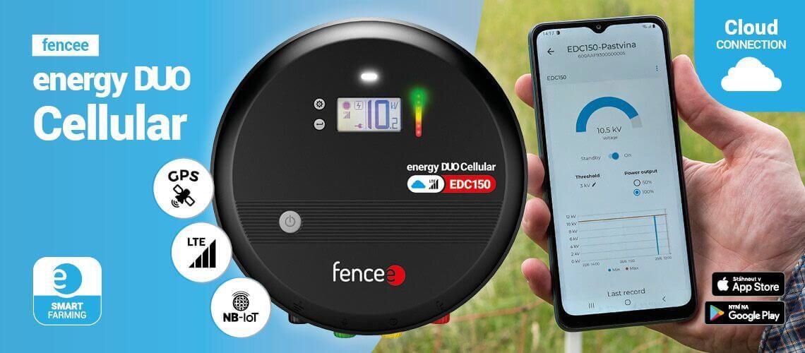 LTE zdroj pro el ohradník fencee energy DUO Cellular EDC150 TECHAGRO